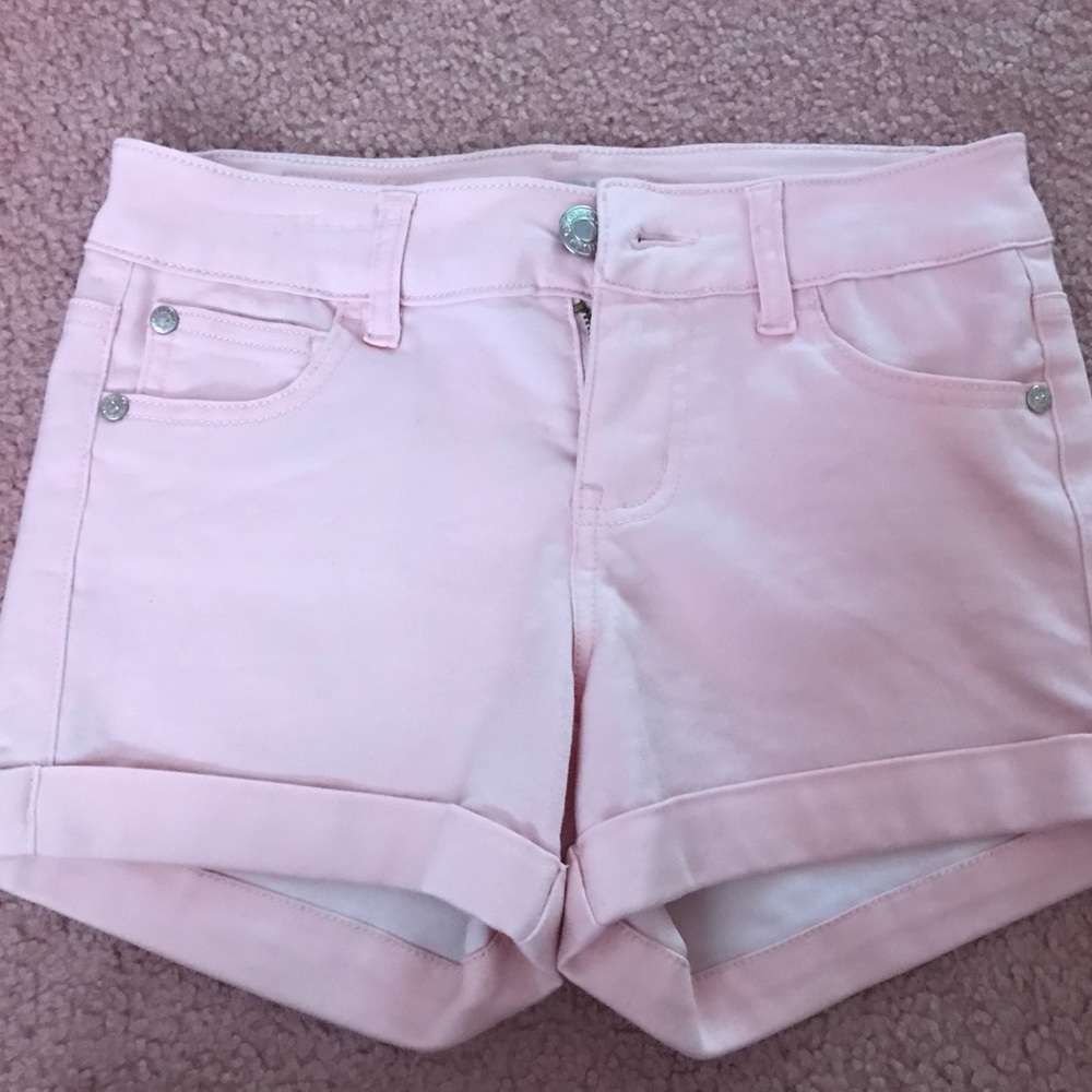 Pink jean shorts